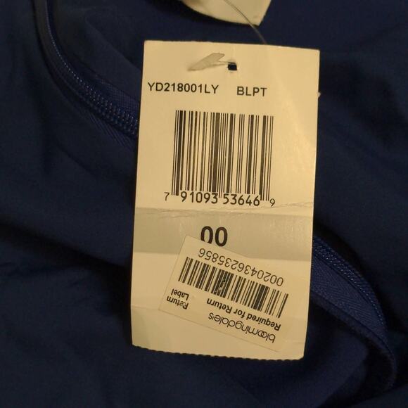 Likely Brooklyn Midi Dress Blue Stretch V Neck Sleeveless Slit Party 00 New - Picture 11 of 13